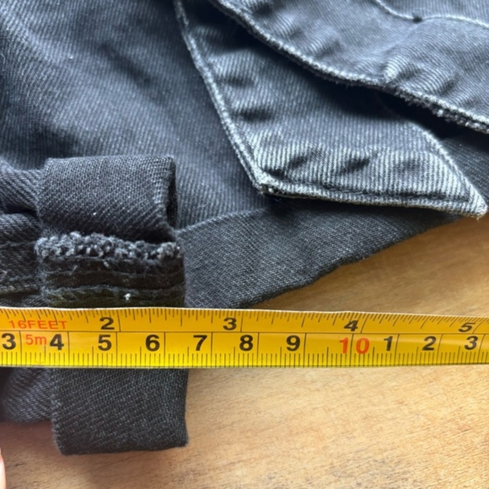 Zara High Rise Belted Paperbag Faded Black Jean Denim Short Size 00 - Picture 7 of 9